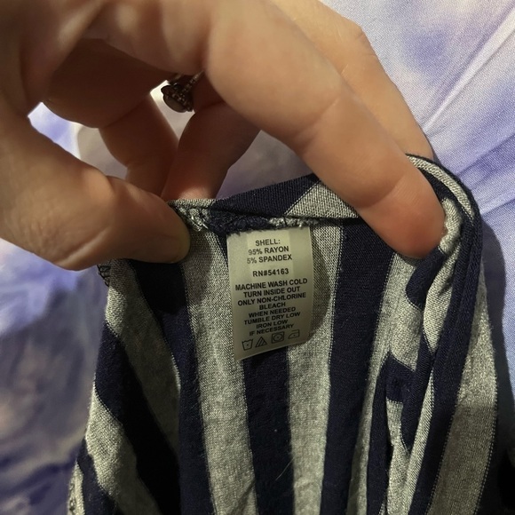 Calvin Klein Women’s Striped Flowy Maxi Dress Blue And Grey 3/4 Sleeve Size 6 - Picture 6 of 8